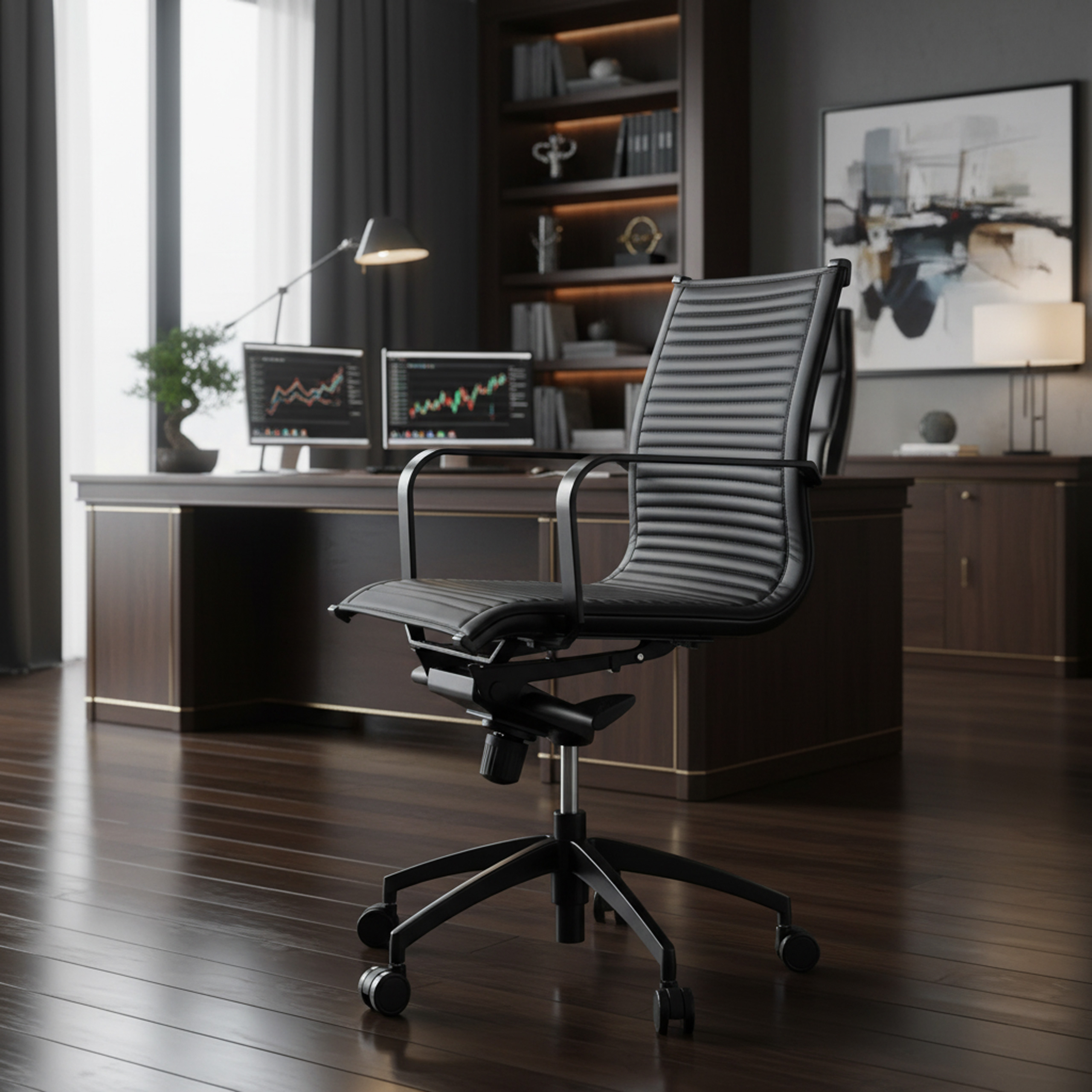 Fauteuil de bureau design Brenton, dossier bas, structure...